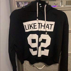 black cropped hoodie